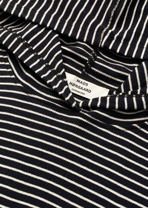 Tutti stripe hood bluse Black/Vanilla Ice Mads Nørgaard 